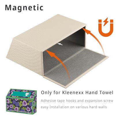Hand Towels Box Cover Compatible with Kleenex Disposable Paper Hand Towels | PU Leather Tissue Box Cover,Hand Towels Holder/Dispenser Suitable for Dining Room,Kitchen,Bathroom,Can Be Wall-Mounted