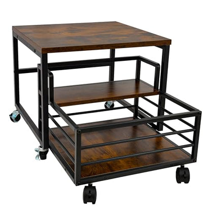 Mini Fridge Stand with Storage Moblie Fridge Table with Drawer Basket for Kitchen Dorm Used for Compact Beverage Refrigerators Upright Freezers
