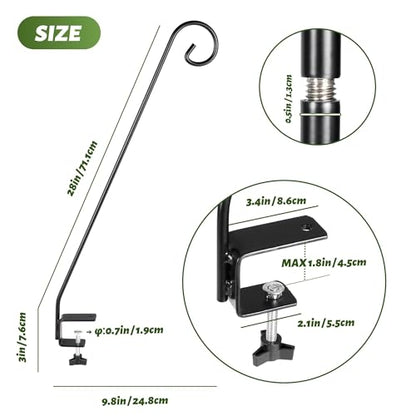 Heavy Duty Extensible Deck Hook - Adjustable for Hanging Bird Feeders, Plants, Suet Baskets, Wind Chimes, Lanterns