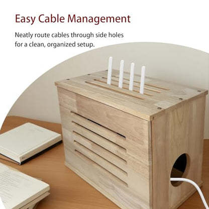 Router Box Hider, 15.7" L×9.0" W×11.8" H Wood WiFi Modem Box Hider