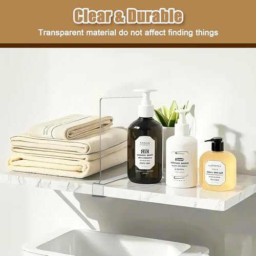 6 Pack Clear Acrylic Shelf Dividers for Closet Organization | Purse Organizers for Closet, Handbag Organizers for Shelves, Adjustable Clothing Dividers, for Bedroom, Office & Kitchen
