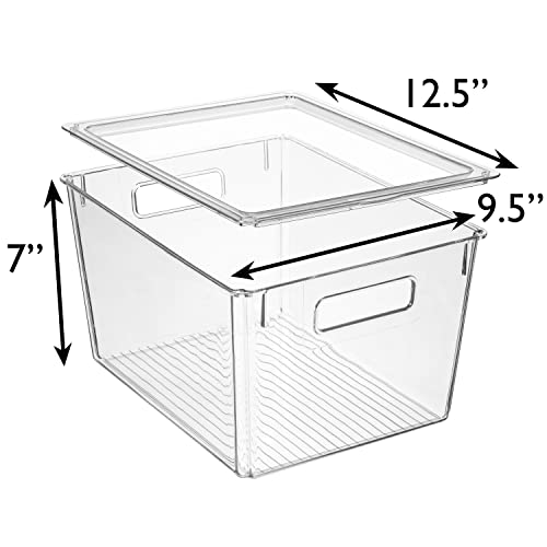 ClearSpace Plastic Storage Bins with Lids X-Large – Perfect Kitchen Organization, Desk Organizer or Pantry Storage – Desktop Organizer, Pantry Organization and Storage Bins, Cabinet Organizers