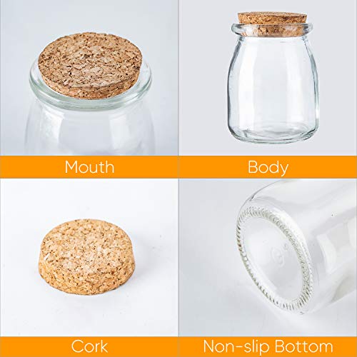 7 oz Glass Jars with Lids,Mini Yogurt Jars 30 Pack, Apothecary Jars