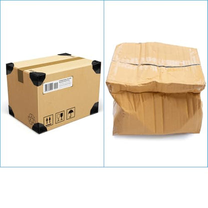 200 Pcs Packaging Edge Protectors, Plastic Heavy Duty Shipping Box Corner Protectors Corner Guards for Boxes, Cartons, Panel Packaging, Black, 2.4'' L x 2.4'' W x 2.4'' H