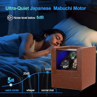 Watch Winder for 3 Automatic Watches,Japanese Quiet Motor