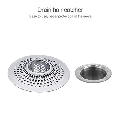 LEKEYE Drain Hair Catcher/Bathtub Shower Drain Hair Trap/Strainer Stainless Steel Drain Protector(Patented Product) | Stainless Steel