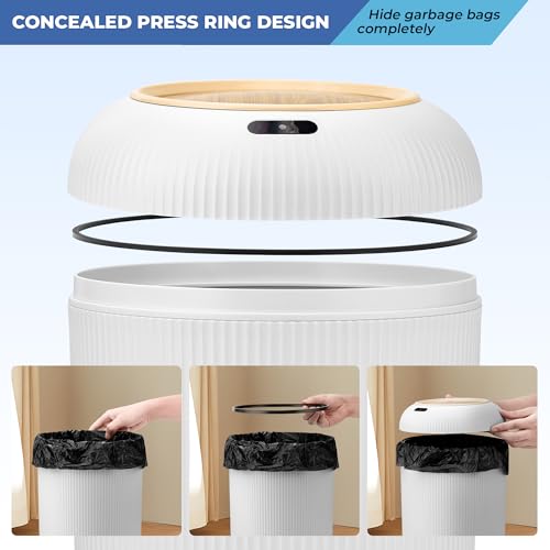 Pukomc Smart Sensor Wastebasket, Convenient and Hygienic Easy to Use | Technology Sensor Waterproof Wastebasket Plastic Trash Can for Kitchen, Bathroom, Bedroom, Living Room, Office and Outdoor