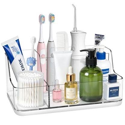 White Cosmetic Storage Box Dressing Table & Bathroom Counter Storage Lipstick & Brush Beauty Organizer Dressing Table Skincare Organizer Suitable for Bathroom, Living Room, and Kitchen Storage