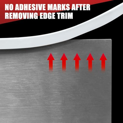 Rubber Edge Trim, Flexible Baby Proof Edge Trims for Sharp Edges, 1/16" U Channel Edge Protector, Self Adhesive Edge Guards for Car Doors and Sheet Metal Parts, 20Ft, White Color, Silicone Material