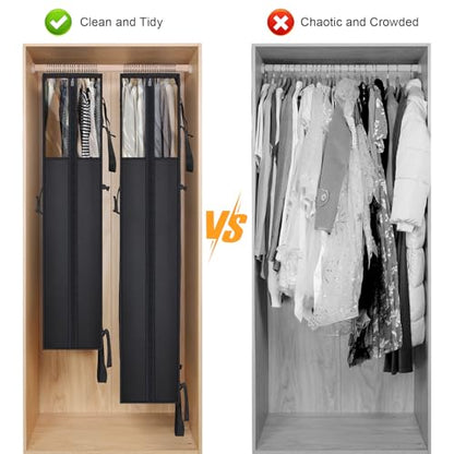 Univivi Garment Bag for Moving, Heavy Duty Suit Bag, 50 Inch, Set of 1 | Large Travel Bag for Moving, Non-woven Fabric, Suit Cover with Clear Window, Handles and Buckle Straps for Suit, Coat, Jacket