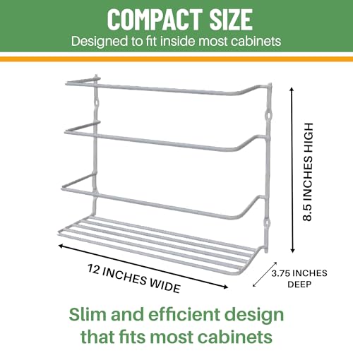 Evelots Kitchen Wrap & Food Bag Organizer Wall/Cabinet Mount, 2-Pack, White | Keep kitchen wraps and food bags organized with 2 baskets that mount on a wall or cabinet door to save valuable counter space