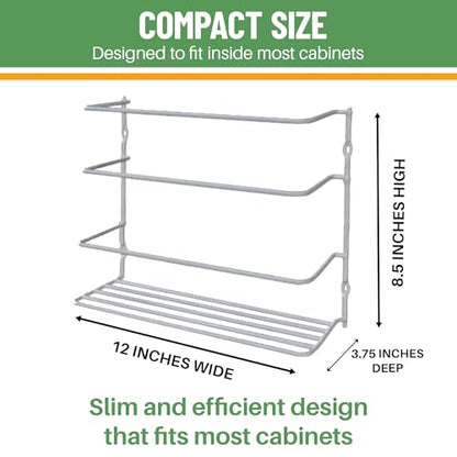 Evelots Kitchen Wrap & Food Bag Organizer Wall/Cabinet Mount, 2-Pack, White | Keep kitchen wraps and food bags organized with 2 baskets that mount on a wall or cabinet door to save valuable counter space