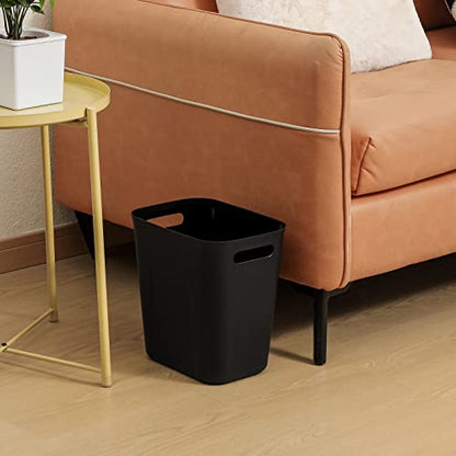 Plastic Small Trash Can Wastebasket, Garbage Conta... (Black | Plastic)