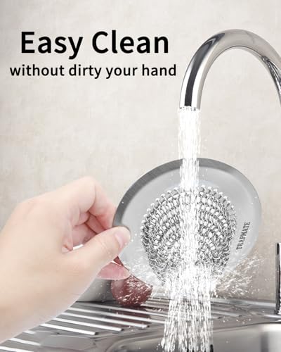 Reversible Kitchen Sink Drain Strainer Basket, Fits Sink & Garbage Disposal | Fast Drainage, Anti-Slip, Easy Clean, Anti-Clogging, Rust-Proof, Large Capacity, Universal 4.4-Inch, Patented Chain Mesh