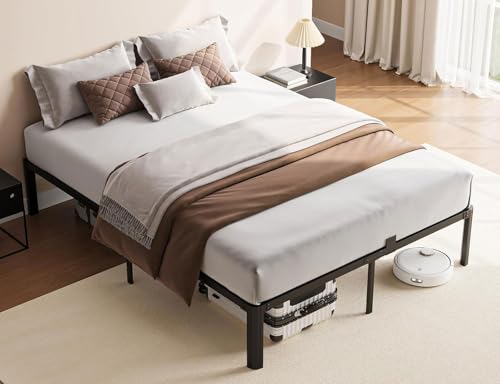 Full Metal Bed Frame 14 Inch, Heavy Duty Platform, No Box Spring Needed