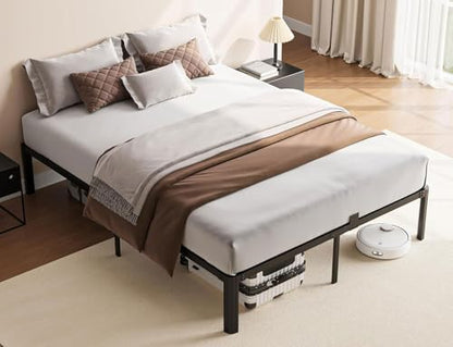 Full Metal Bed Frame 14 Inch, Heavy Duty Platform, No Box Spring Needed