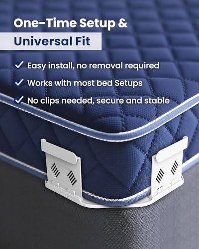 Bed Sheet Holders for Corners Keep Sheets Firm & Tight of 4PCS - Heavy Duty Sheets Fasteners Open Corner Design for Fit Various Mattresses - Foldable for Convenient Storage