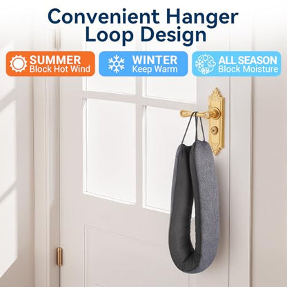 Door Draft Stopper, Heavy Duty Under Door Draft Blocker, Grey | 36’’ Weighted Door Seal, Gap Filler, Door Bottom, For Noise Light Cold Air, with Adhesive Strips, Bedroom Office Kitchen Home