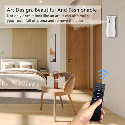 6-Pack Automatic Air Freshener Spray Dispenser with Remote Control, White | Wall Mounted/Free Standing Multiple Time Scent/Mist Release Settings use for Room/Restroom Commercial Place