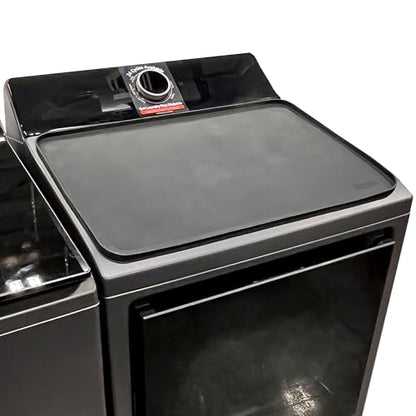 1 PACK SEIRI Washer and Dryer Topper, 26" x 18" Silicone Top Protector Mat for Slant Top Surface Cover and Top Load Washing Machine Laundry Room Non-Slip Waterproof Dryer Cover Medium (Black)