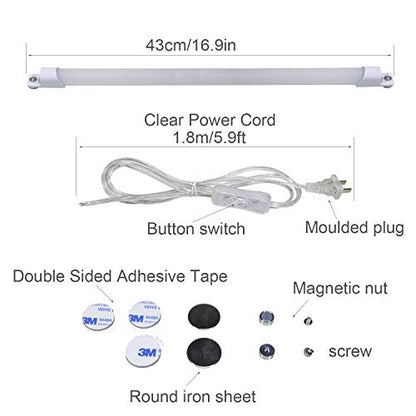 110V LED Under Cabinet Lighting,17inch LED Strip L... (White(6000K) | Plastic)