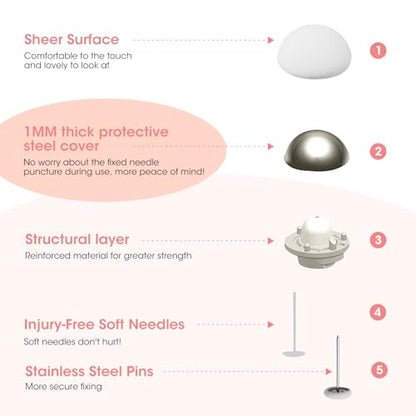 MQUPIN Duvet Pin Duvet Clips 16 Sets, Duvet Cover Pins Comforter Clips with Soft Fabric Material, Double Sided Pin Fasteners for Quilt, Cushions, Curtains - White