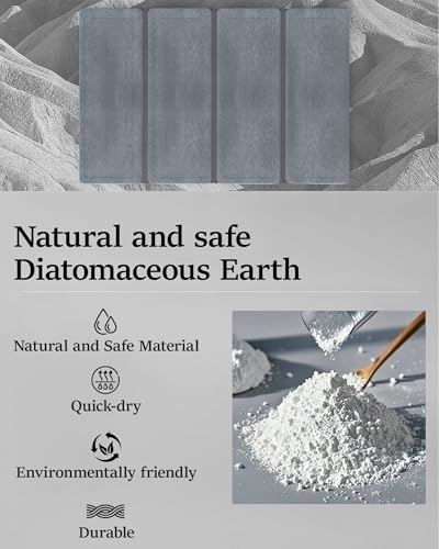 Foldable Diatomaceous Earth Bath Mat, Quick-Dry Stone Bathroom Mat, 60cm x39cm x0.9cm No Slip Absorbent Mat for Bathrooms, Households, and Kitchens