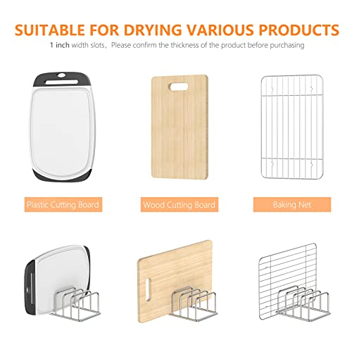 Cutting Board Organizer Stand Holder,304 Stainless Steel Chopping Board Holder,Pot Pan Lid Holder Rack kitchen Shelf Bakeware,Cookie Sheets Organizer (1.0 Inch Width Slots)