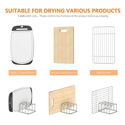 Cutting Board Organizer Stand Holder,304 Stainless Steel Chopping Board Holder,Pot Pan Lid Holder Rack kitchen Shelf Bakeware,Cookie Sheets Organizer (1.0 Inch Width Slots)