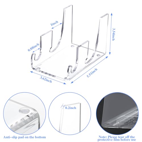 4 Pcs 2 Tier Plate Dinnerware Display Stand Acrylic Clear Plate Stand China Platters Holder Setting Racks for Kitchenware Display Cabinet Organizer