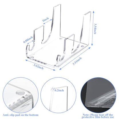 4 Pcs 2 Tier Plate Dinnerware Display Stand Acrylic Clear Plate Stand China Platters Holder Setting Racks for Kitchenware Display Cabinet Organizer