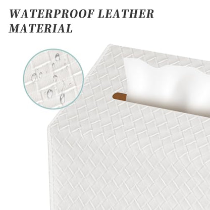 NiHome PU Leather Tissue Box Cover for Kleenex Hand Towels, Versatile Design for Countertops and Towel Racks, Leather Enhances Home Decor, Easy to Use with Exquisite Edging Craftsmanship