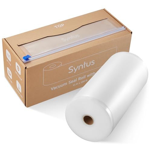 Syntus 11" x 150' Vacuum Sealer Bags for Food Seal Rolls with Cutter | BPA Free, Sous Vide Microwave Freezer Safe, Custom Size, Effortless and Precise Cutting, Works with All Vacuum Sealers