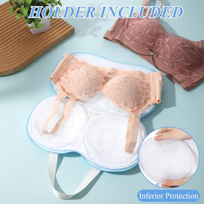 6 Pcs Bra Wash Bags for Laundry, Large Bra Laundry Bags, Underwear Brassiere Bag Set for Washing Machine With Zipper Women Delicates BraWasher Protector for Laundry(A to C Cups)