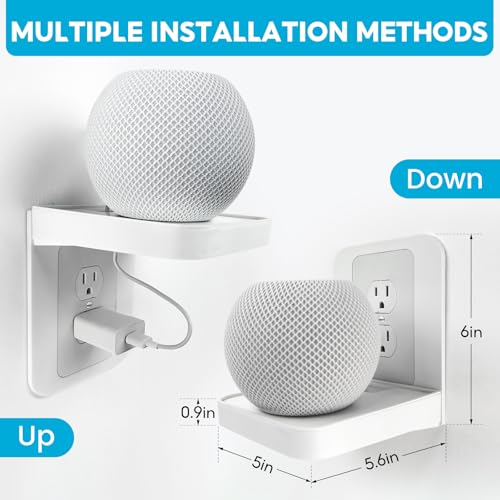 Wall Outlet Shelf for Vertical Decora and Duplex with Cord Storage, 1 Pack | Raises Toothbrushes and Small Devices Off Counters while the Built-In Cord Compartment Hides Extra Cable for a Cleaner Setup
