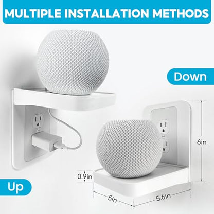 Wall Outlet Shelf for Vertical Decora and Duplex with Cord Storage, 1 Pack | Raises Toothbrushes and Small Devices Off Counters while the Built-In Cord Compartment Hides Extra Cable for a Cleaner Setup