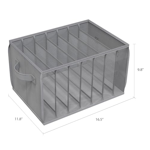 Wardrobe Clothes Organizer Pants Organizer Bins for Closet, 3 Pack | 7 Grids Divider, Support Board, Upgraded Sweater Organizer for Closet for Jean, Pant, Sweater, Legging T-Shirt
