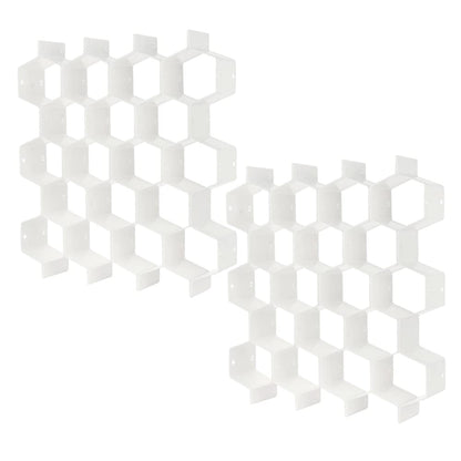 Drawer Divider Organizer 8pcs DIY Plastic Grid Honeycomb Drawer Divider White 2 Pack
