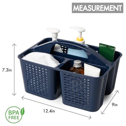 Tiawudi Portable Shower Caddy, Caddy Organizer with Handle, Plastic Shower Basket Hold Soap, Shampoo, Hair Supplies and Beauty Products, Cleaning Supplies Organizer for Home, Dorm, Shelf and Cabinet