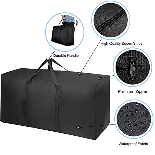 Extra Large Moving Bags with Strong Zippers & Carrying Handles, Storage Bags Storage Totes for Clothes, Moving Supplies, Space Saving, Oversized Storage Bag Organizer for Moving, Traveling (4 Pack)