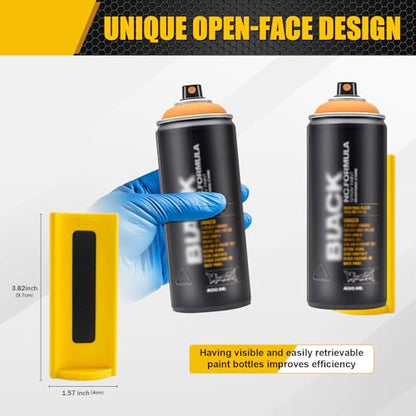 4 Pcs Magnetic Aerosol Spray Can Holder,Powerful Magnet Toolbox Bottle Holder, Spray Can Wall Mount Organizer Paint Can Bottle Rack for Garage,Toolbox, Workspace
