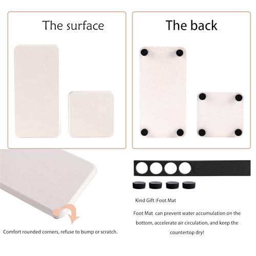 NiuYichee Set of 4 Water Absorbent Diatomite Coasters, Diatomaceous Earth Kitchen Soap Dish, Bathroom Trays, Water Absorbing Stone Used for Hand Soaps & Plants & Toiletries in The Modern Home