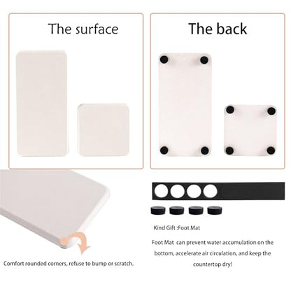 NiuYichee Set of 4 Water Absorbent Diatomite Coasters, Diatomaceous Earth Kitchen Soap Dish, Bathroom Trays, Water Absorbing Stone Used for Hand Soaps & Plants & Toiletries in The Modern Home