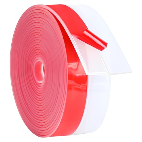 ToLanbbt Weather Stripping Silicone Door Seal Strip 2 in x 20 ft Door Draft Stopper Self Adhesive Door Draft Tape, Side & Bottom Gaps Insulation Strip for Glass Shower Door Sliding Door Window, Clear