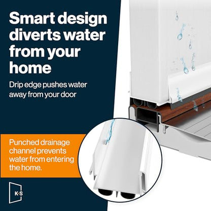 Patent Pending, Adjustable Double Bubble Door Sweep, Draft Stopper, Under Door Seal for Exterior Doors, 1 3/4" x 36", White (36 inch)