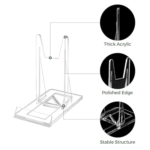 14 Pack Acrylic Book Display Stand - Adjustable Clear Easel Holder Display Collector Stand for Comic Books, CD DVD, Plates, Magazines, Postcard, Artworks, Collectibles & Home Office Decor