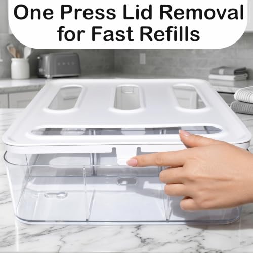 Bag Storage Organizer for Kitchen Drawer, Plastic Bag Container Holder | Quickly & Easily Stores Gallon, Quart, Sandwich, Snack | Space Saving Kitchen Organizer & Baggie Dispenser