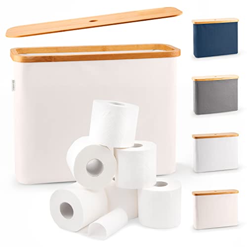 Toilet Paper Storage for 12 Rolls, Stackable & Fol... (Beige)