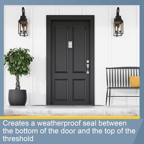 Pushglossy 2 Pcs 36" Double Bubble Kerf Door Sweep 1-3/4" Wide Vinyl Weatherstrip Seal for Exterior Doors, Energy Efficient Draft Stopper, Easy Slide in Installation, Blocks Dust/insects/noise (Black)
