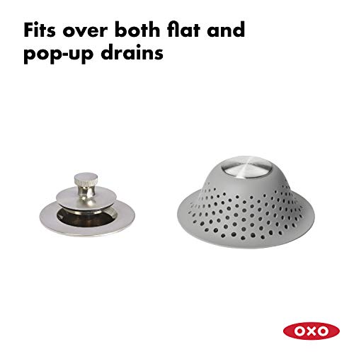 OXO Good Grips Silicone Shower & Tub Drain Protector, Hair Drain Catcher